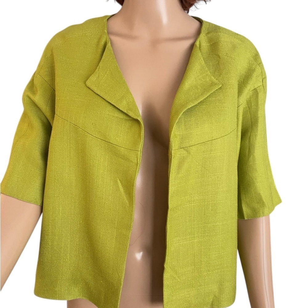 Kate Spade NY Lime Green Cropped Micah open front jacket - Picture 4 of 12